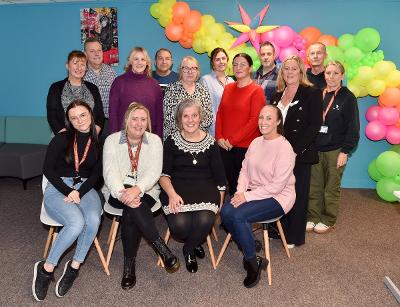 Care leavers award The Futures team at the expanded hub with Councillor Nova Charlton and Councillor Trisha Long