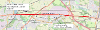 A map showing the proposed route on the A580